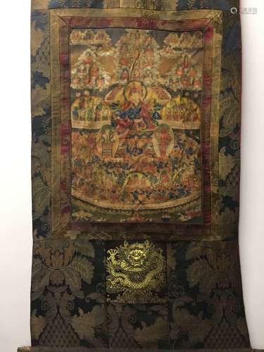 Chinese Hanging Scroll Thangka of Padmasambhava