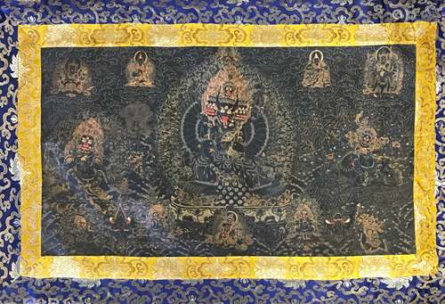 Chinese Thangka of Vajrapani Bodhisattva on Silk