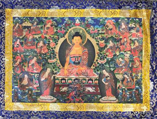 Chinese Thangka of Shakymuni on Silk