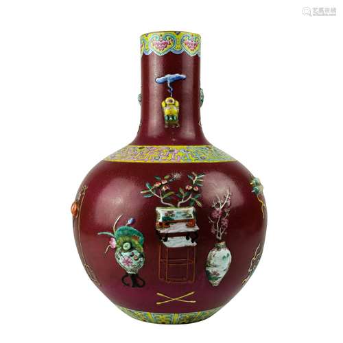 A Chinese Famille-Rose Porcelain Vase