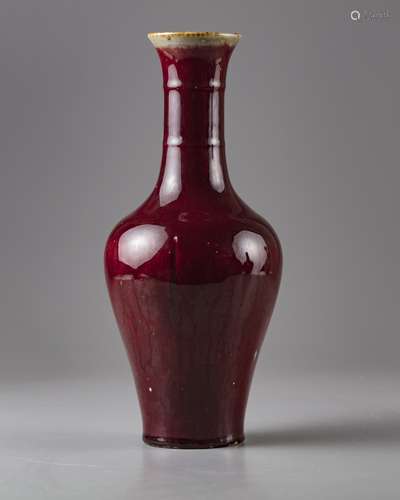 A Chinese red glazed vase