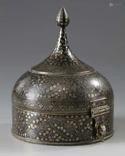An Islamic brass box