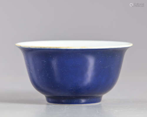 A Chinese blue glazed bowl