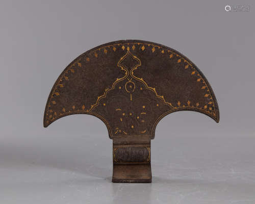 A Gilt Islamic iron axe