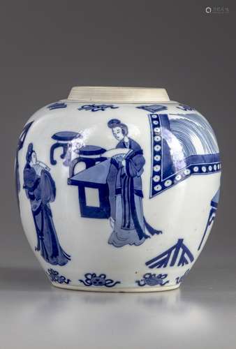 A Chinese blue and white jar