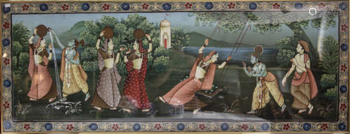 A framed Indian painting