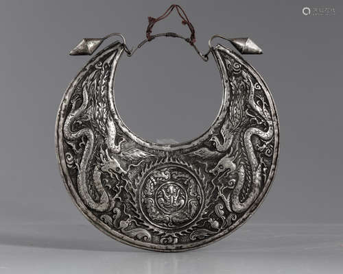 A Chinese Miao tribe silver necklace