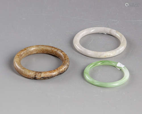 Three Chinese jade bangles