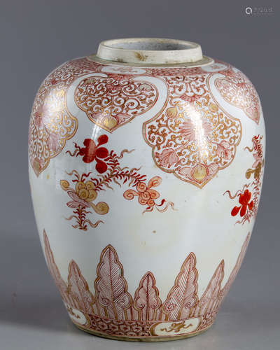 A Chinese iron-red decorated jar