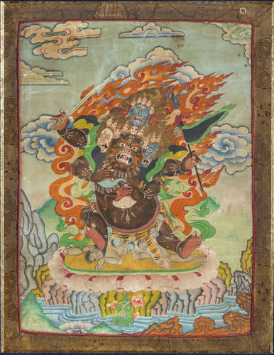 A thangka of Chaturmukha Mahakal