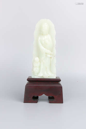 A Chinese Carved Jade Buddha