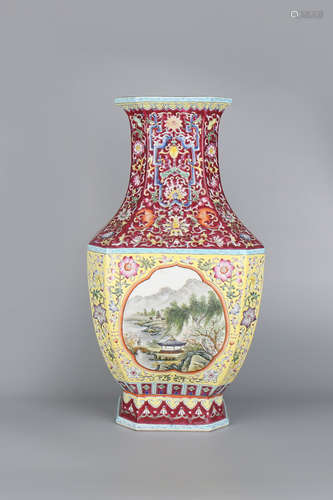 A Chinese Famille-Rose Porcelain Vase