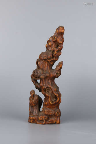 A Chinese Carved Agar-Wood Decoration