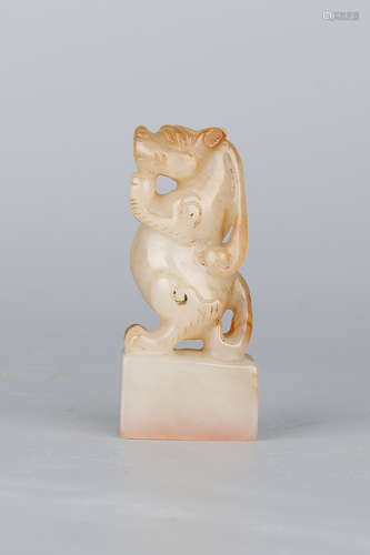 A Chinese Carved Jade Seal