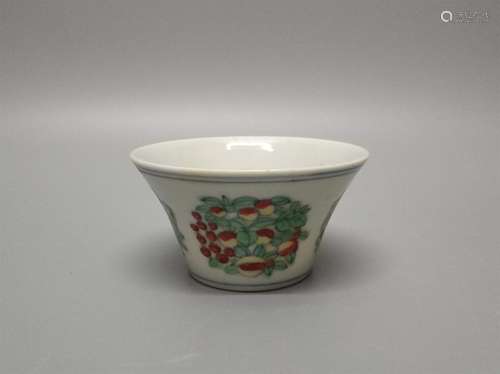 A Chinese Dou-Cai Porcelain Cup