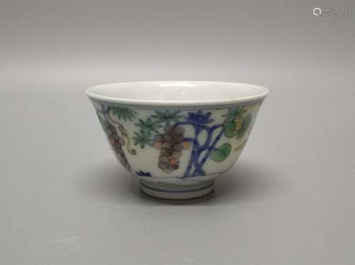 A Chinese Dou-Cai Porcelain Cup