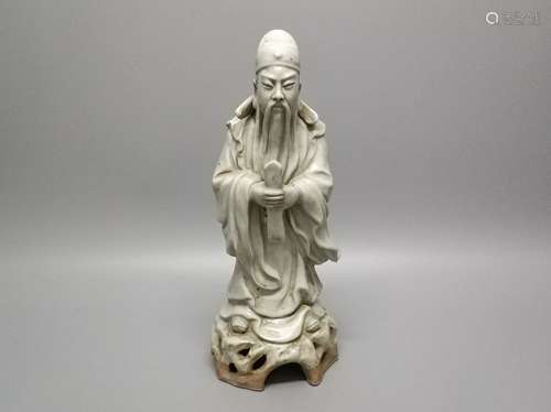 A Chinese White Glazed Porcelain Buddha