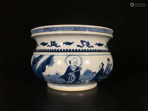 A Chinese Blue and White Porcelain Incense Burner