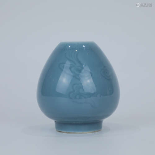 A Chinese Blue Glazed Porcelain Water Pot