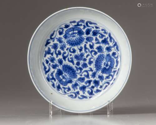 A Chinese blue and white dish