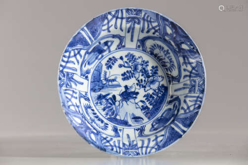 A Chinese blue and white 'grasshopper' 'Kraak porselein' bowl