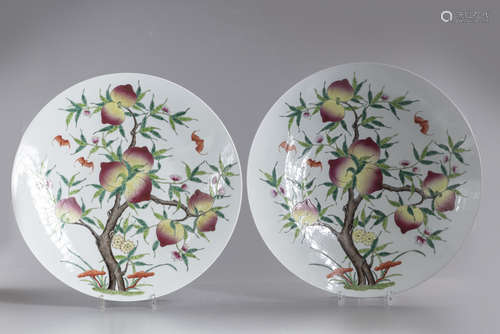 A Chinese famille rose peaches dishes