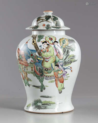 A Chinese famille rose jar and cover