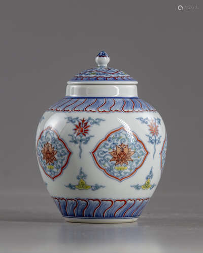 A Chinese doucai porcelain jar