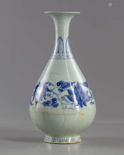 A Chinese Yuan style blue and white  vase