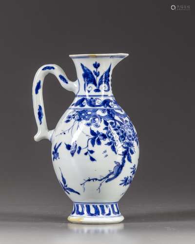 A Chinese blue and white ewer