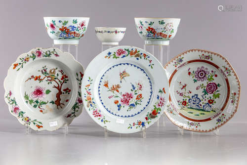 A lot of six Chinese famille rose items