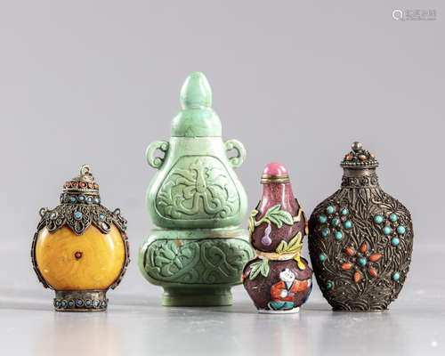 Four Chinese snuff bottles