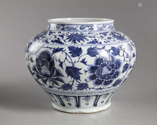 A Chinese blue and white jar