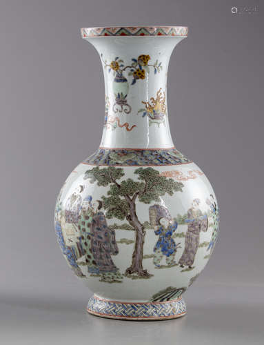 A Chinese famille verte Eight Immortals vase