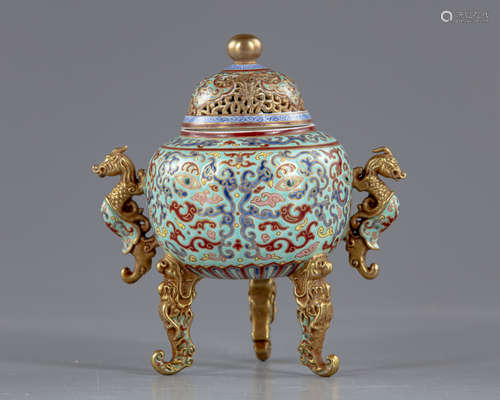 A Chinese porcelain tripod  censer