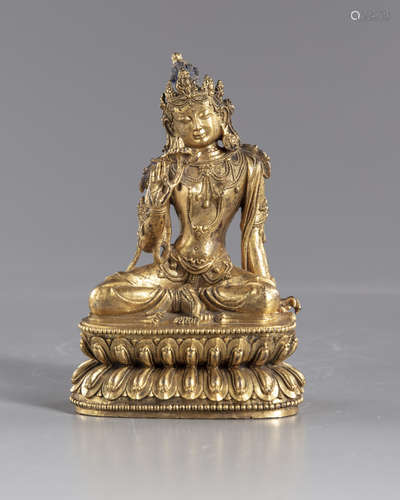 A Gilt Chinese figure of Bodhisttva