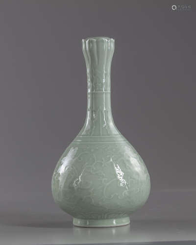 A Chinese celadon bottle vase