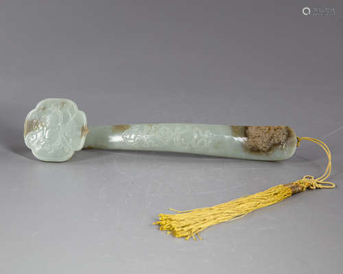 A Chinese jade ruyi sceptre