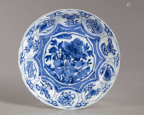 A Chinese blue and white dish