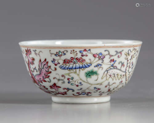 A Chinese famille rose 'phoenix' bowl