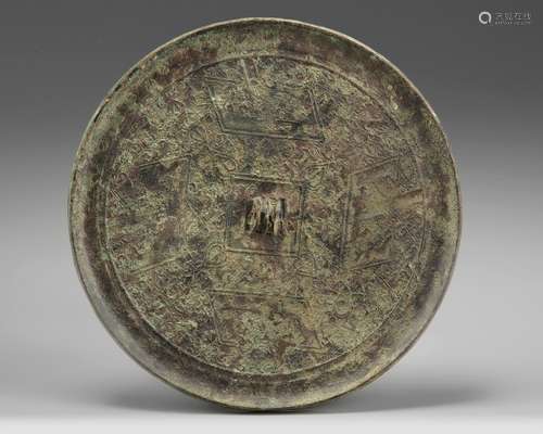 A Chinese bronze 'shan' mirror