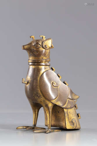 A Chinese bronze 'bird' incense burner