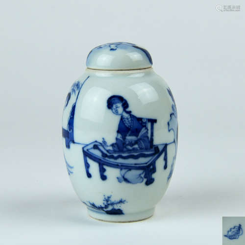 A Chinese Blue and White Porcelain Jar with Cover