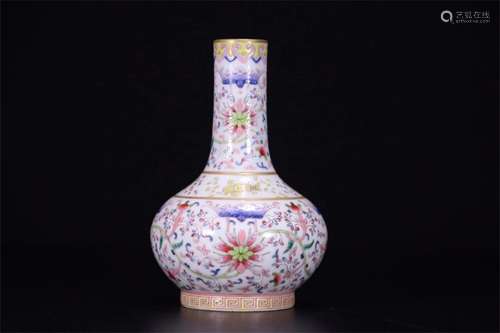 A Chinese Famille-Rose Porcelain Vase