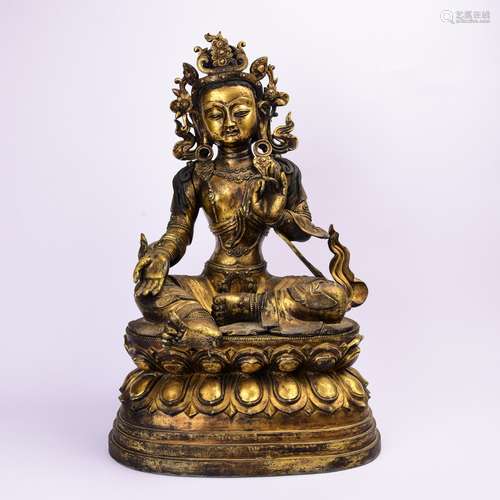 A Chinese Gilt Bronze Buddha