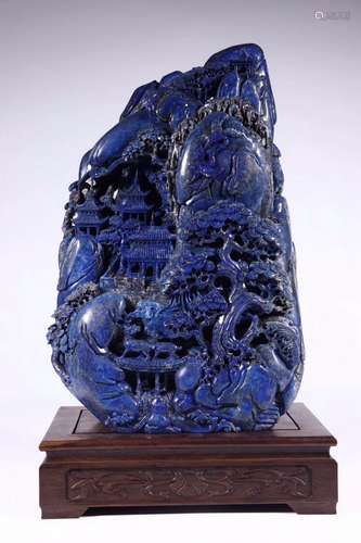 Carved Lapis Lazuli Stone Moutain