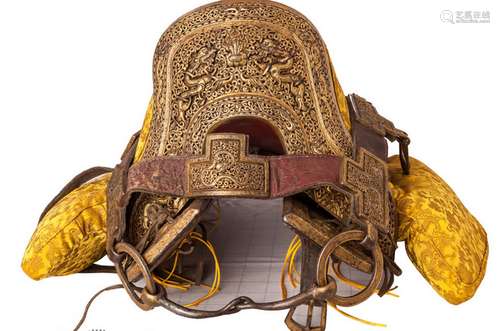 A Gilt Iron Hores Saddle