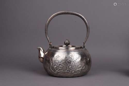 Japanese Silver Tea Pot With Mark