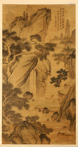 CHINESE SCROLL PAINTING OF MOUNTAIN VIEWS