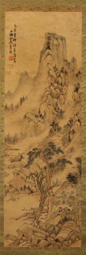 CHINESE SCROLL PAINTING OF MOUNTAIN VIEWS